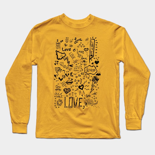 Love love locker doodle Long Sleeve T-Shirt by mybadtvhabit